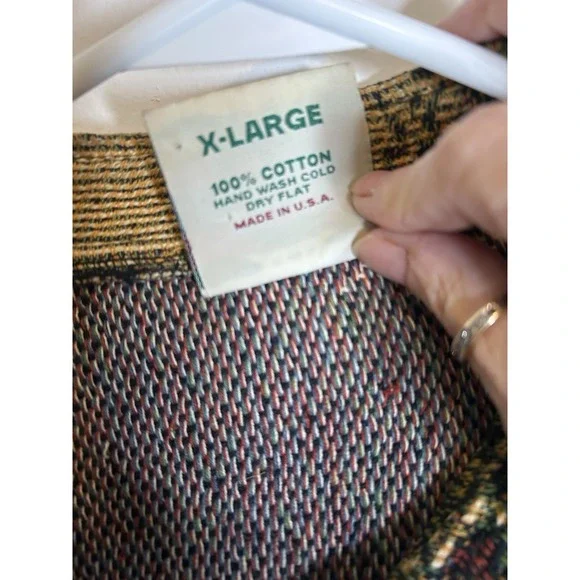 Sugar Street Weavers Vintage Cardigan Sweater XL Horse Tapestry EUC - Picture 3 of 16